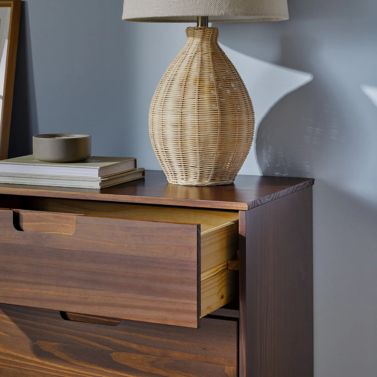 Walker Edison Sonoma 6-Drawer Solid Wood Caramel Dresser