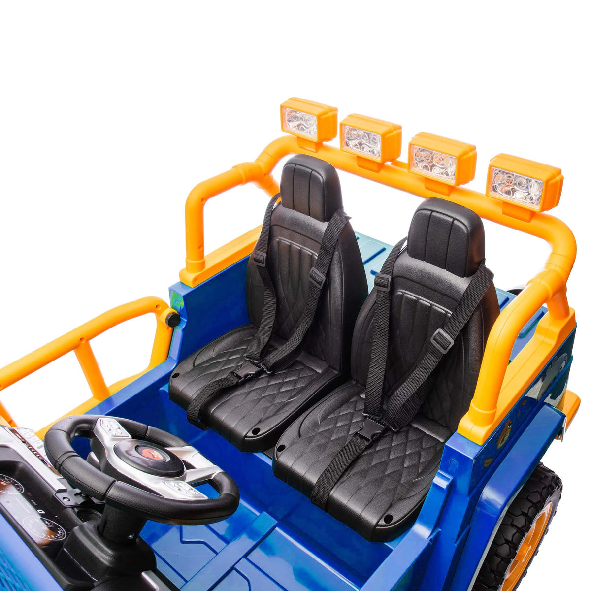 Joyracer 24 Volt Ride on Toys for Big Kids, Licensed Angry Birds Ride on Truck with Remote, 2 Seater 4WD Electric Ride ons with Shovel, Bluetooth, Lights, Power Car Wheels for 3-8, 130lbs, Green