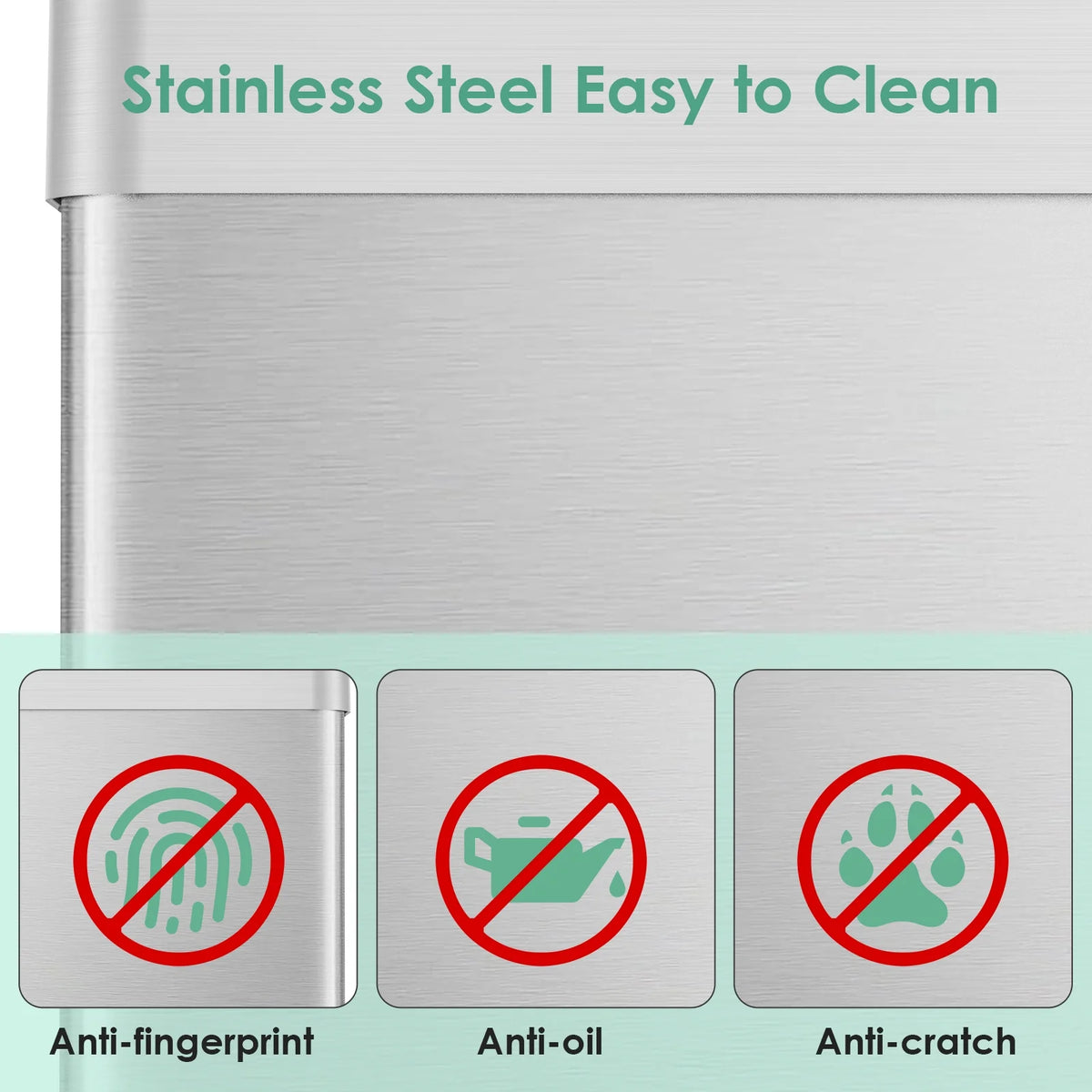 LAZY BUDDY 60 Liter / 16 Gallon Stainless Steel Motion Sensor Trash Can for Kitchen, Bathroom, Rectangular