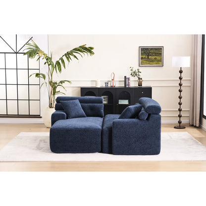 4 Compression , Antique Blue - Home Decor With Wider , Deep Seat & Elevated For Chic Living Couch Room Furniture Deeper Back Relax