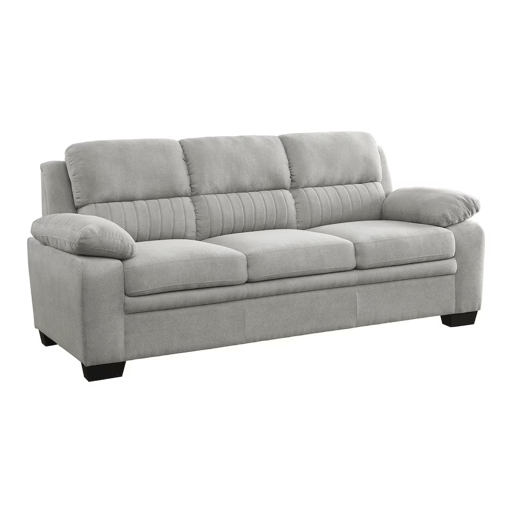 Lexicon Holleman Modern Textured Fabric Sofa with Pillow-top Arms in Light Gray