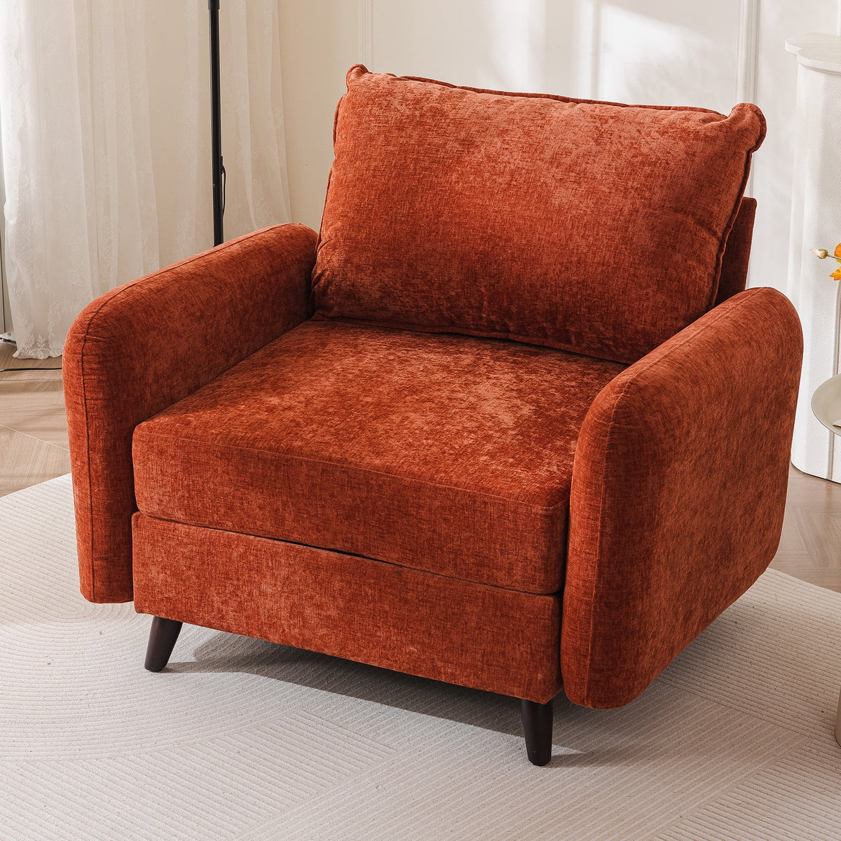 Rexulqo Oversized Accent Chair with All Seats Storage,Comfy Living Room Chairs with 2 Throw Pillow,Upholstered Mid-Century Armchair,24.5'' Deep Seat,Reading Chair For Bedroom ,Office,Chenille,Green