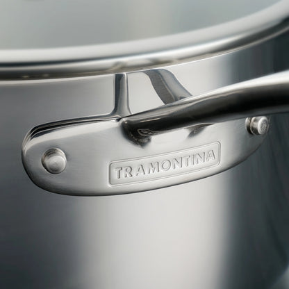 Tramontina 14-Piece Tri-Ply Clad Stainless Steel Cookware Set, with Glass Lids