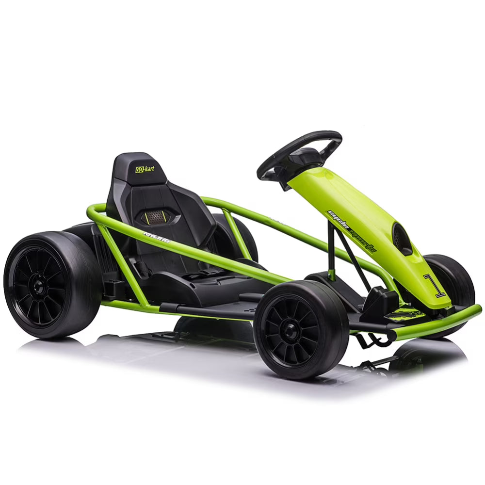 Kojooin Go Kart for Kids,24V Battery 300WX2 Motors Pedal On Foot Go Cart,8MPH High Speed Drifting Car with Slow Start Function,Rose red