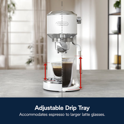De’Longhi Dedica Duo Espresso Machine, Compact Size with Built in Frother for Latte Art, Brew Espresso, Cold Brew, Lattes & More, Stainless Steel