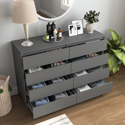 Resenkos Modern Mid Century 6 Drawer Wide Dressers Chests for Bedroom, Chest of Drawer Organizer Grey