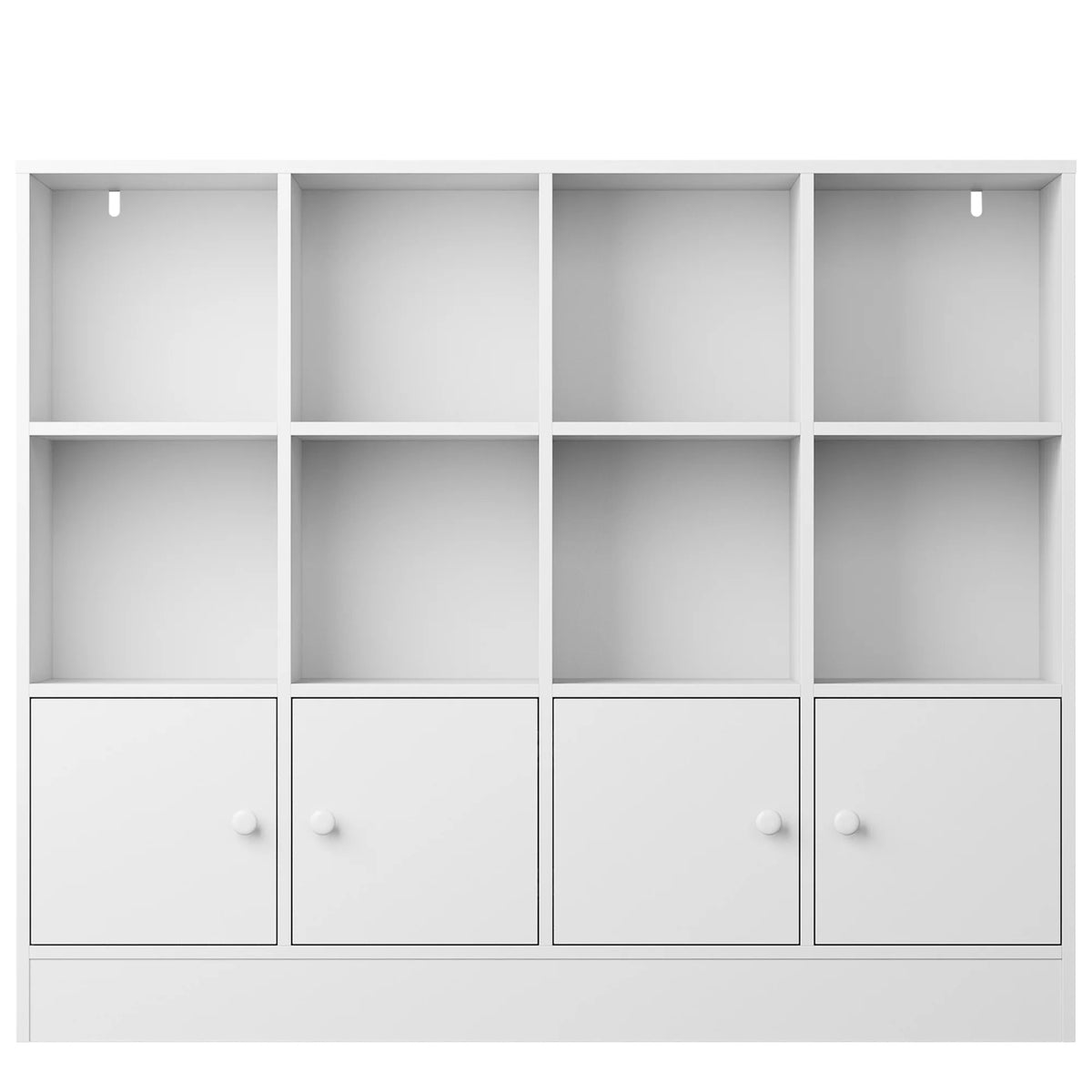 Cozy Castle 3-Tier Open Cube Bookcase with 12 Cubes and 4 Doors, Adjustable Shelves, White