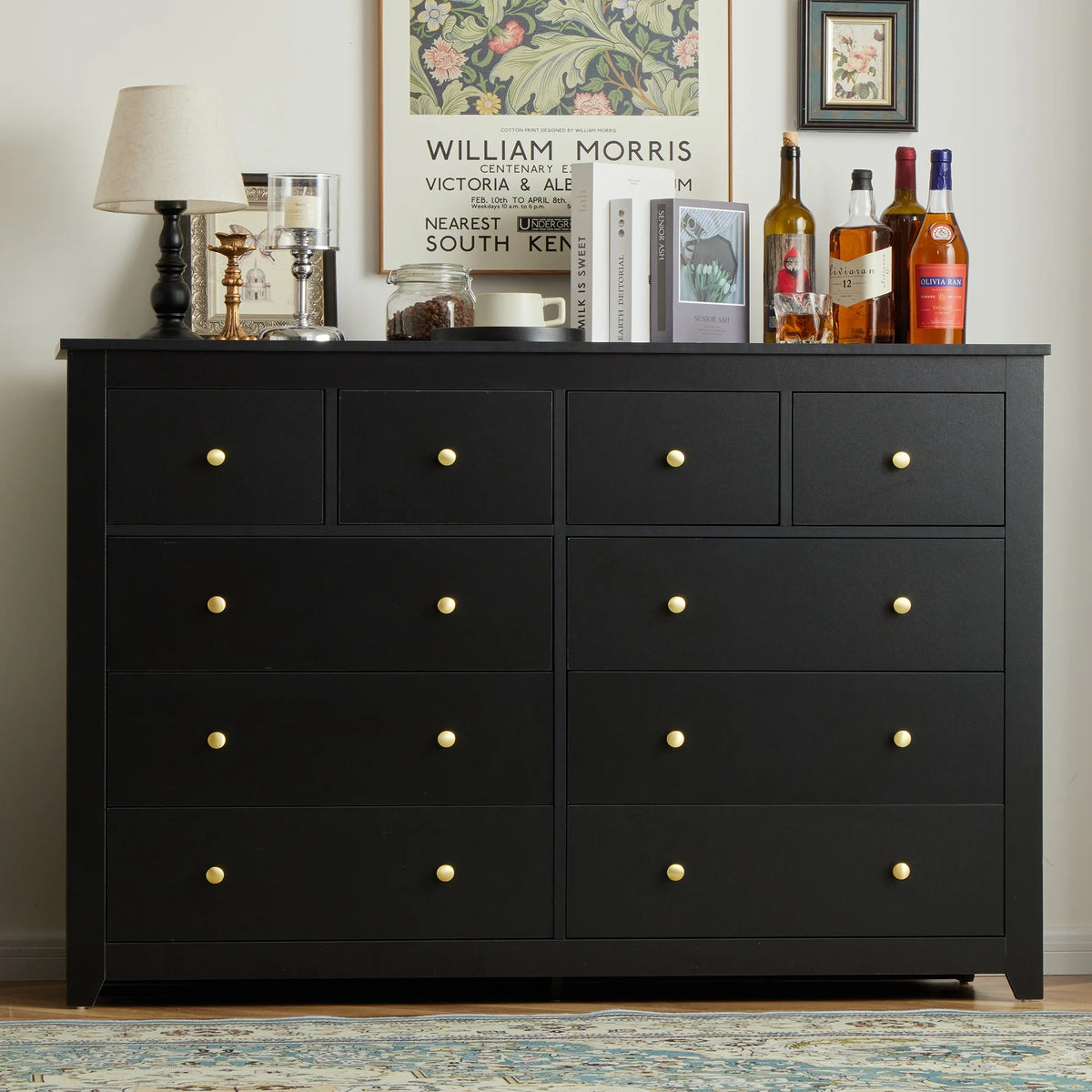 EnHomee White Dresser for Bedroom with 10 Drawers Modern Wood Dressers Chests of Drawers Wide Dresser for Adults