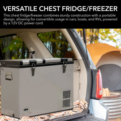 Whynter 90 Quart Dual Zone Portable Fridge/Freezer with 12v Option and Wheels