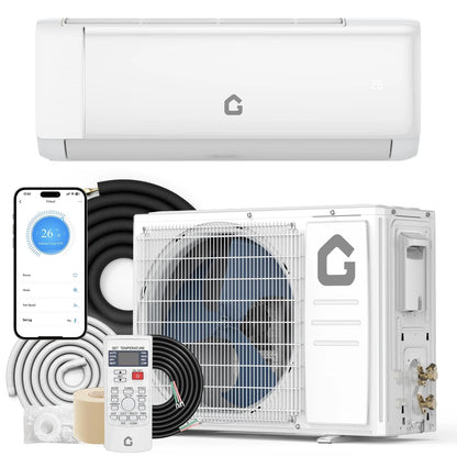 18000 BTU Mini Split Air Conditioner & Heater - Energy Saving 230V SEER2 21 Ductless Wall Mount AC Unit with WiFi, Remote Control & Installation Kit - Cools Rooms Up to 1250 Sq.Ft