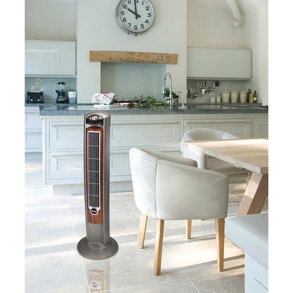 Air King Wind Curve 42" 3 Speed Fresh Air Ionizer Tower Fan with Remote Control, 9554