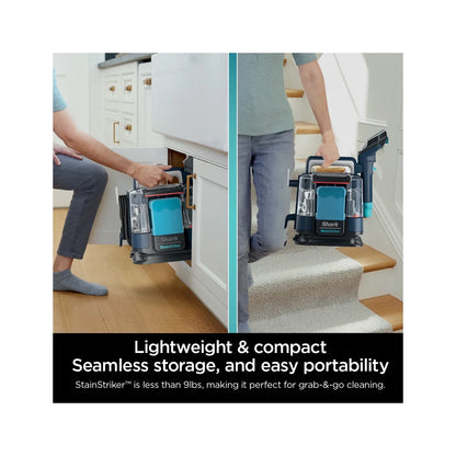 Shark StainStriker Carpet and Upholstery Cleaner, Portable with 2 Tools, 6oz Deep Clean Pro Formula and 12oz OXY Multiplier Formula, PX200 Navy/White